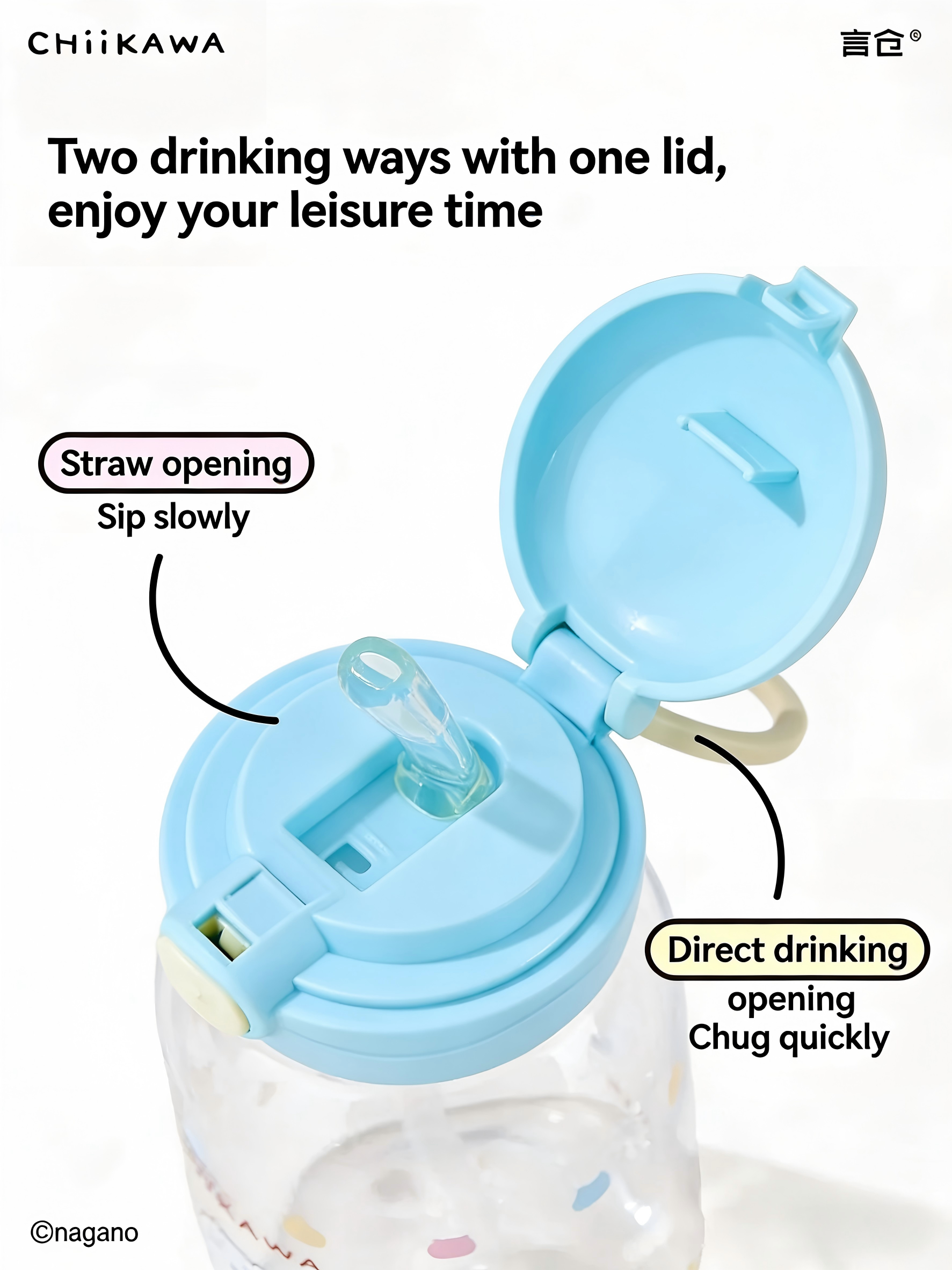 Chiikawa | Double-Drink Plastic Straw Cup