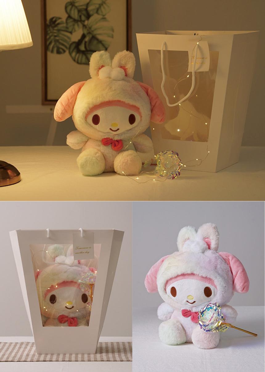 Sanrio | Korean Limited | Sanrio Friends Gradient LED Light Hologram Rose Plush Toy