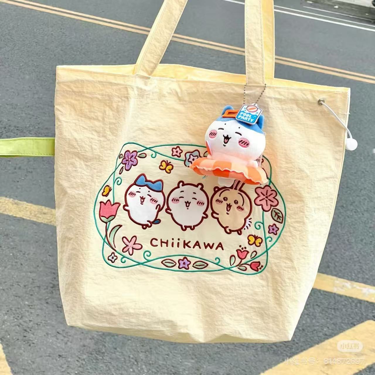 Chiikawa | Summer Floral Wreath Embroidered Canvas Tote Bag