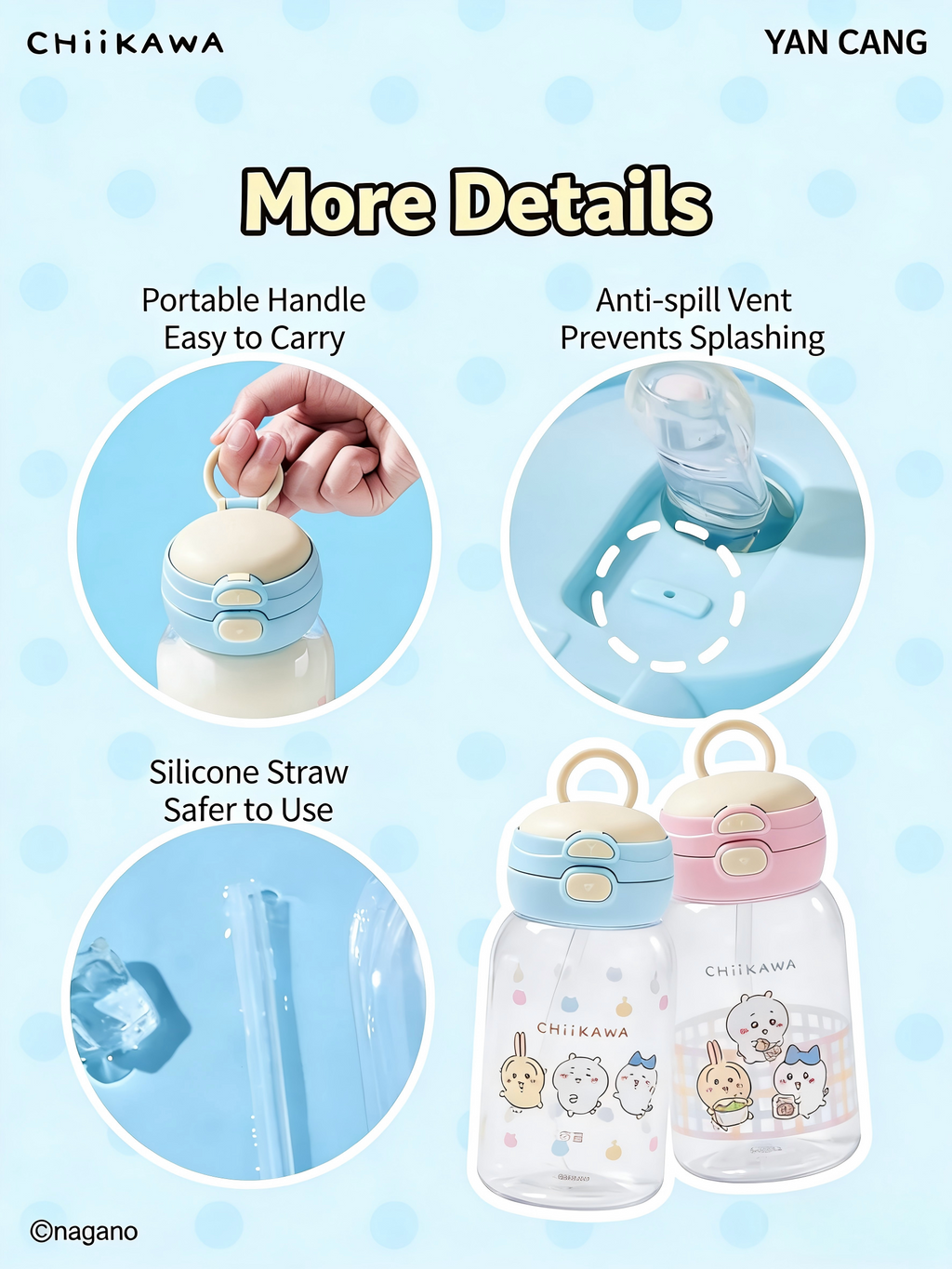 Chiikawa | Double-Drink Plastic Straw Cup