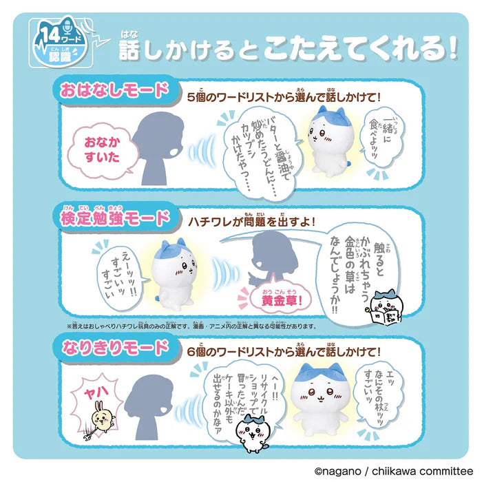 Chiikawa | I'll answer you! Super chatty | Hachiware Plush Talking Toy