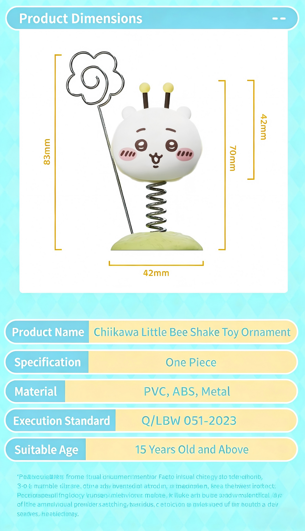 Chiikawa | Bee Wobbler Car Ornament Figurine