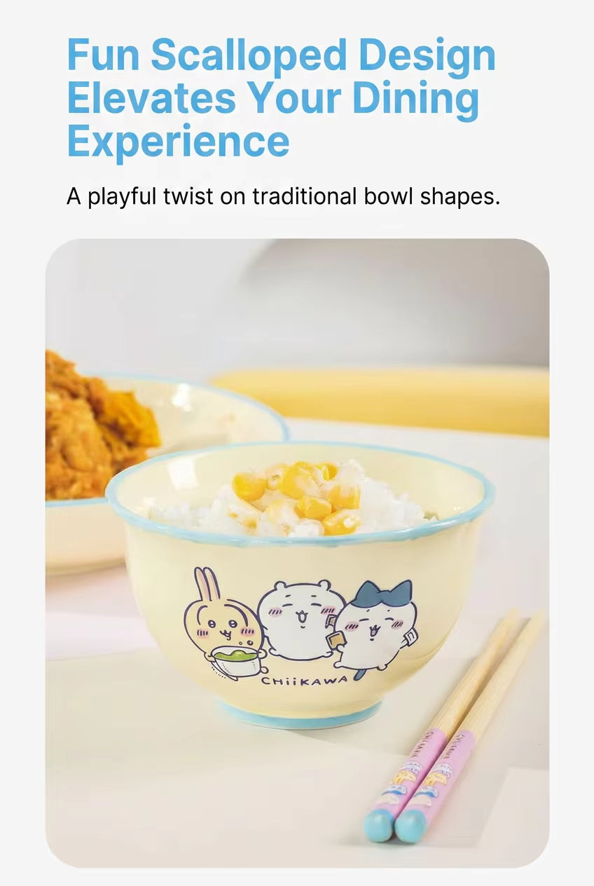 Chiikawa | Cute Ceramic Rice Bowl with Lace Edge for Kids