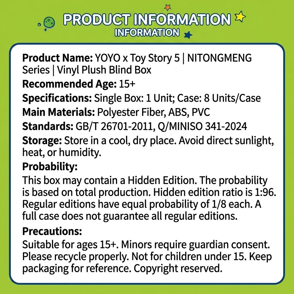 YOYO x Toy Story 5 | Vinyl Plush Blind Box
