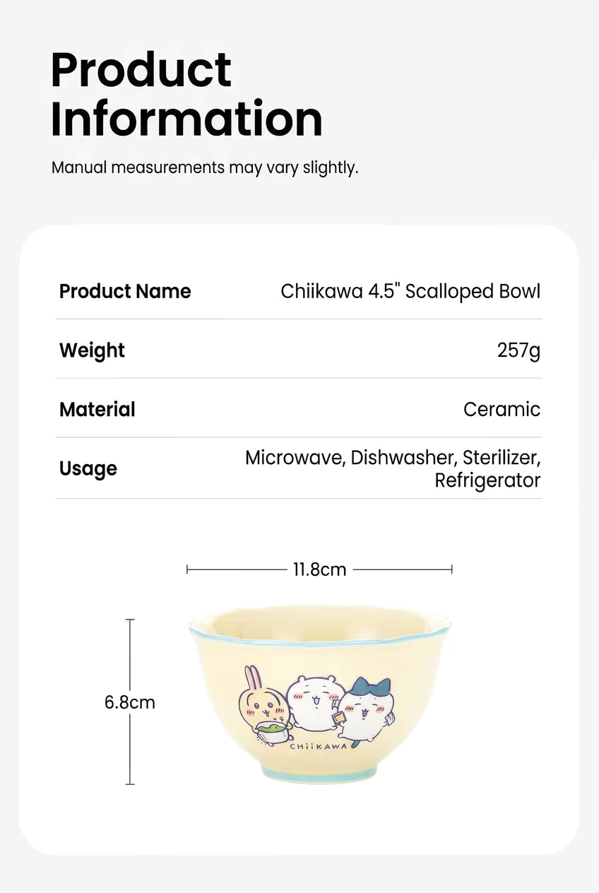 Chiikawa | Cute Ceramic Rice Bowl with Lace Edge for Kids