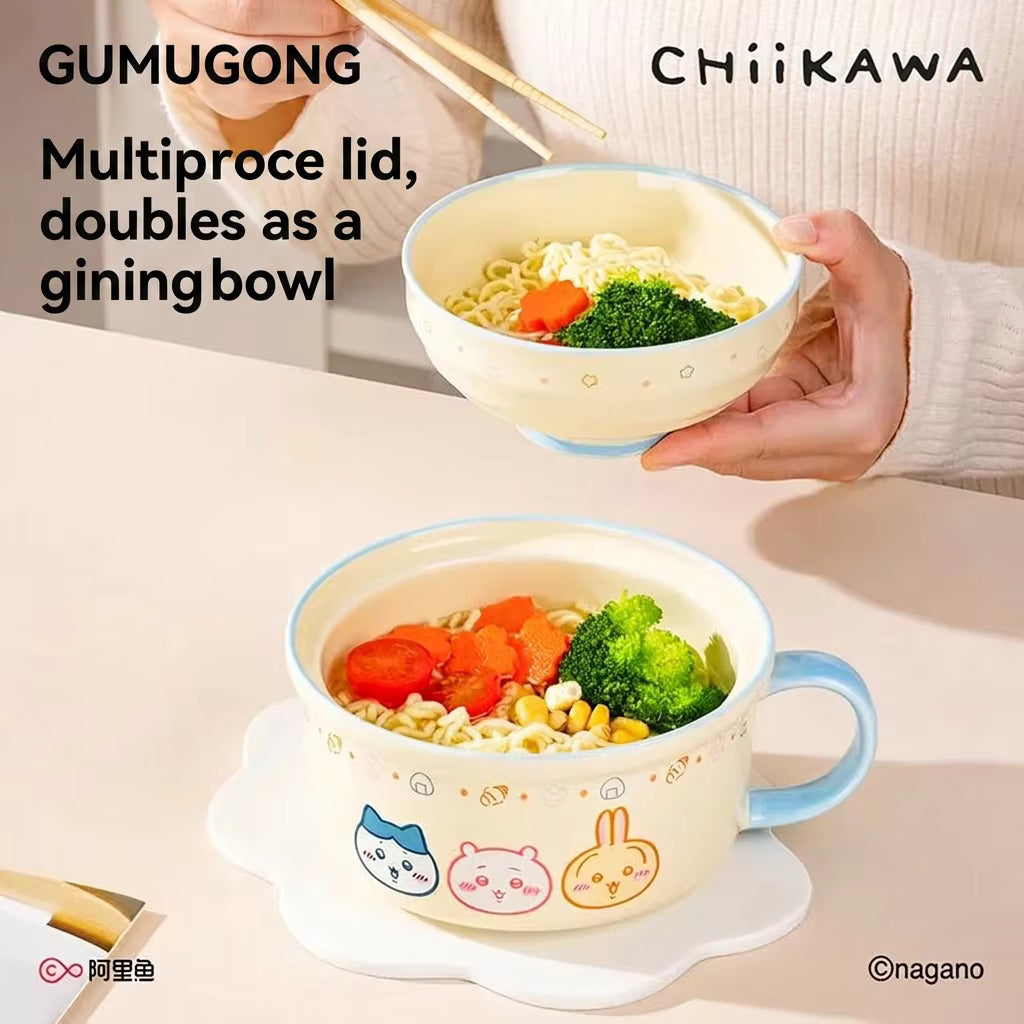 Chiikawa | Character Face Ceramic Ramen Bowl with Lid