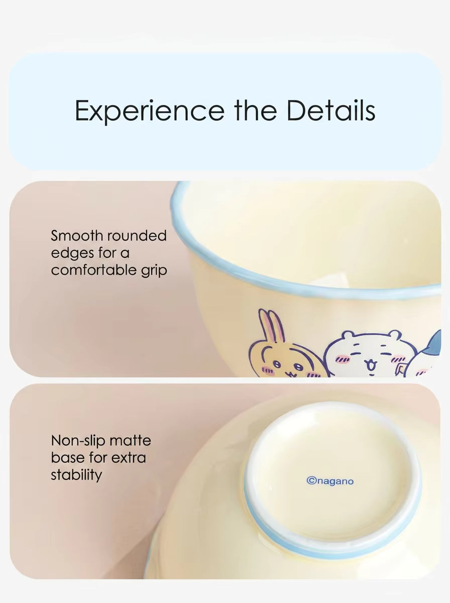 Chiikawa | Cute Ceramic Rice Bowl with Lace Edge for Kids