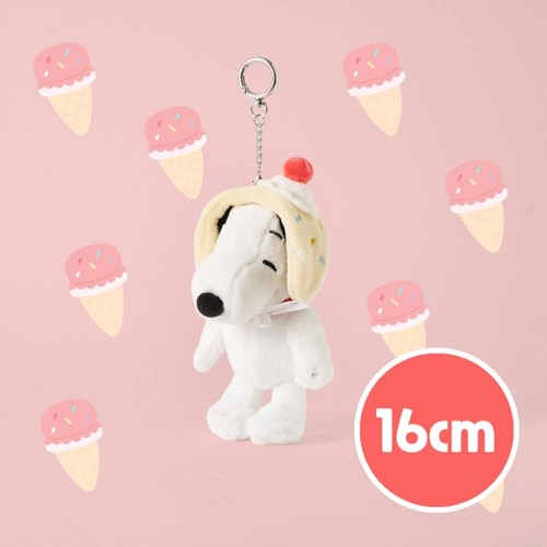 Snoopy | Dessert Cafe | Snoopy Doll Keychain: Vanilla Ice Cream