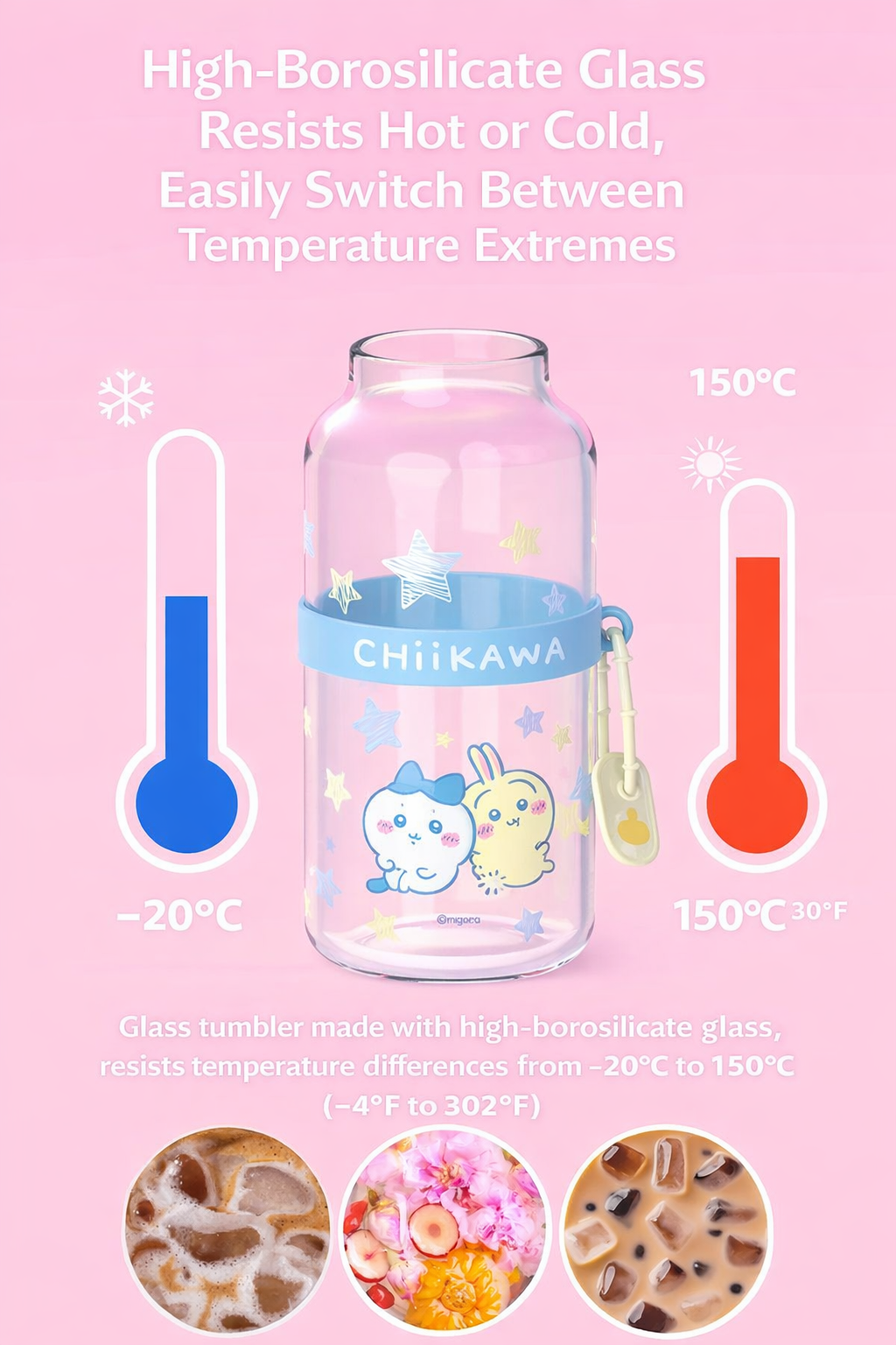 Chiikawa | Glass Bottle With Straw