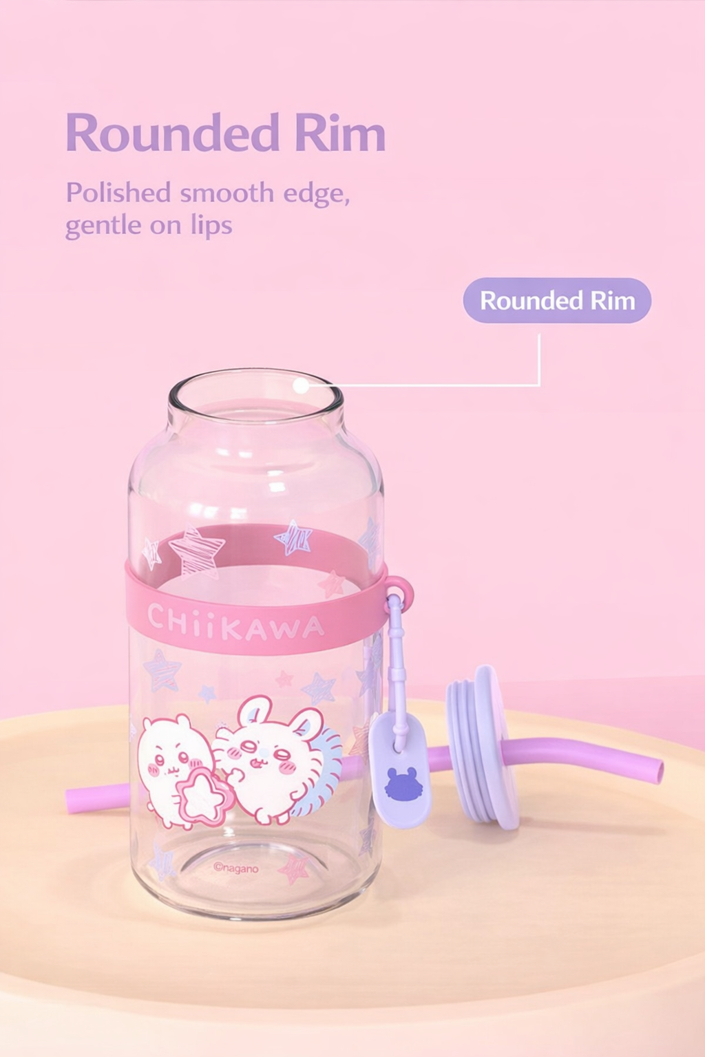 Chiikawa | Glass Bottle With Straw