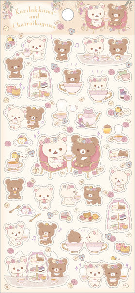 Rilakkuma | Flower Tea Time | Korilakkuma & Chairoikoguma Sticker