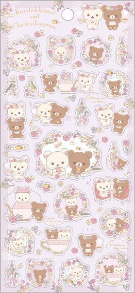 Rilakkuma | Flower Tea Time | Korilakkuma & Chairoikoguma Sticker