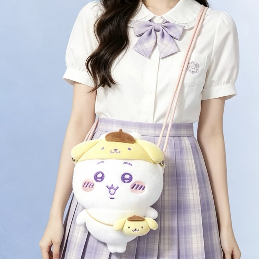Chiikawa × Sanrio Characters | Plush Crossbody Bag