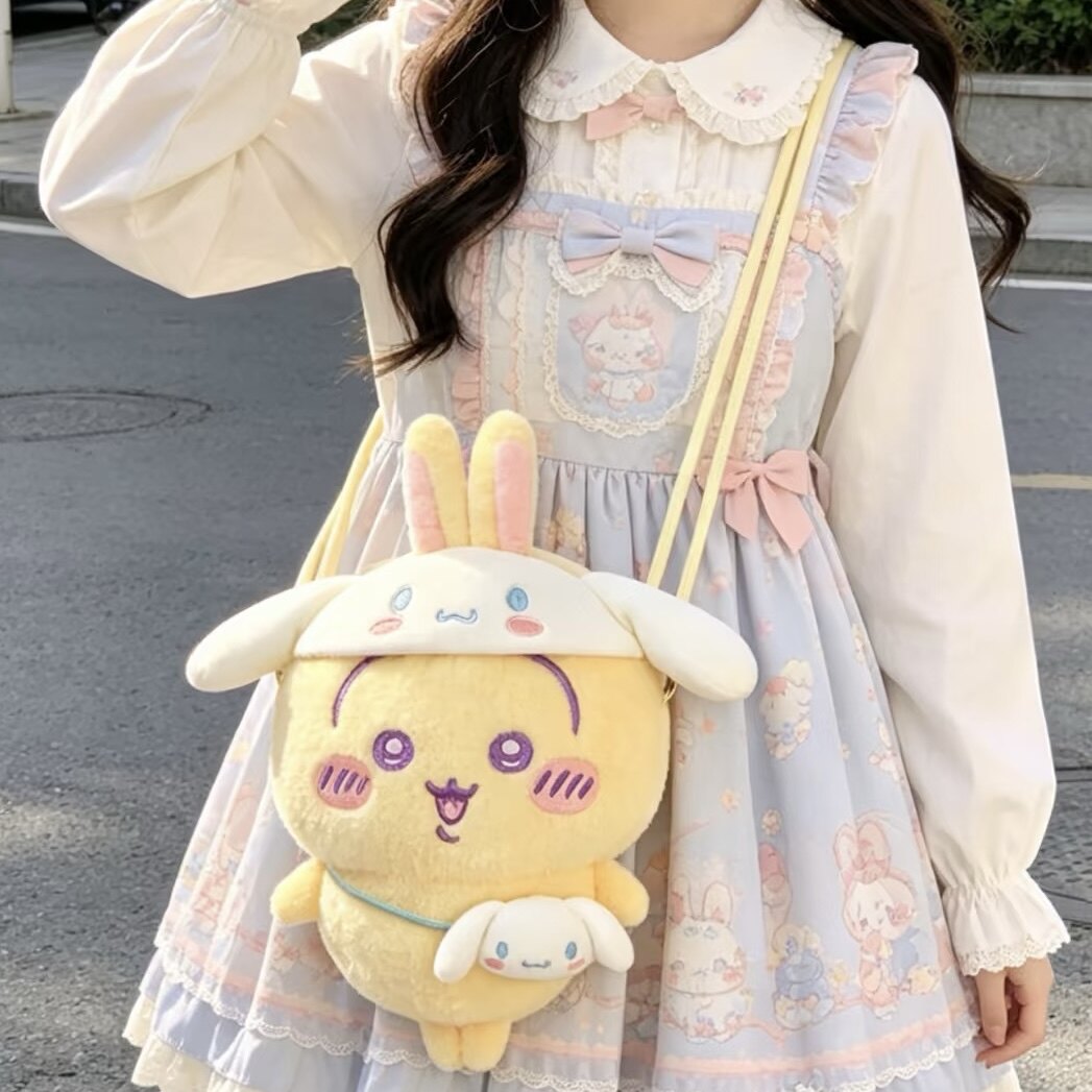 Chiikawa × Sanrio Characters | Plush Crossbody Bag