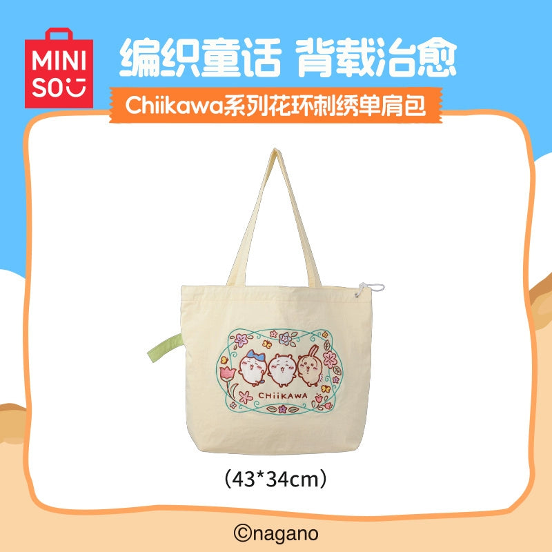 Chiikawa | Summer Floral Wreath Embroidered Canvas Tote Bag