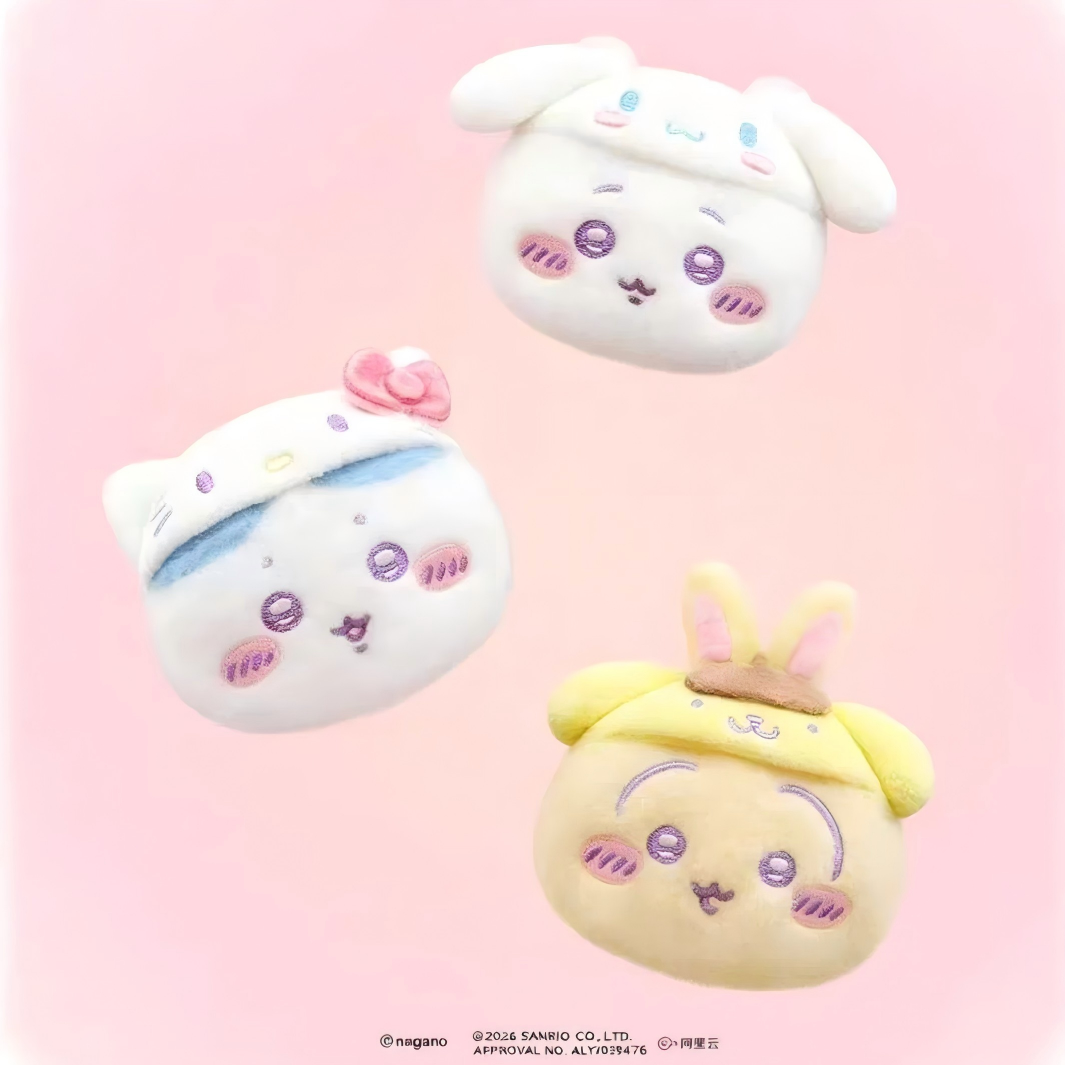 Chiikawa x Sanrio Characters | Plush Badge