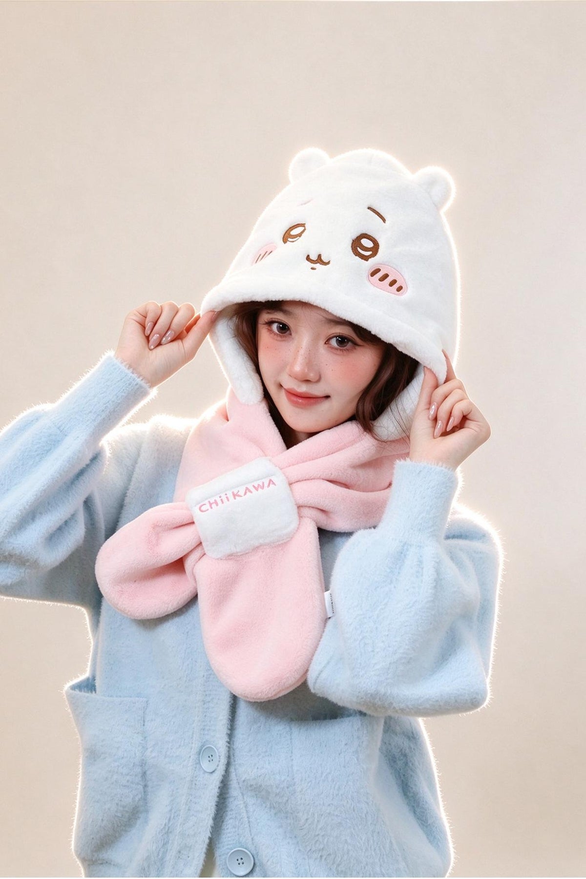 Chiikawa | Plush Hooded Scarf