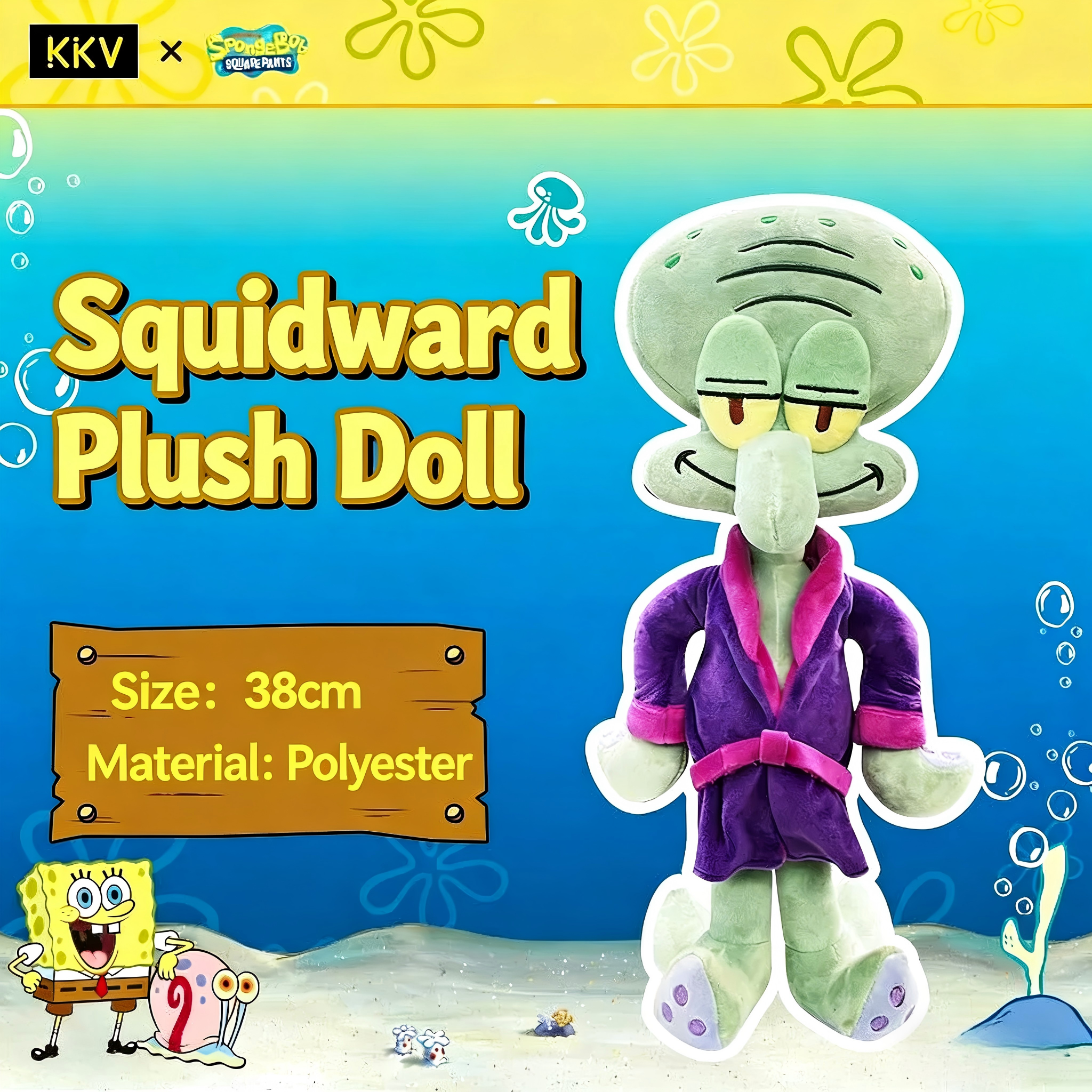SpongeBob SquarePants | Pajamas Series | Squidward Plush Toy XL (38cm)