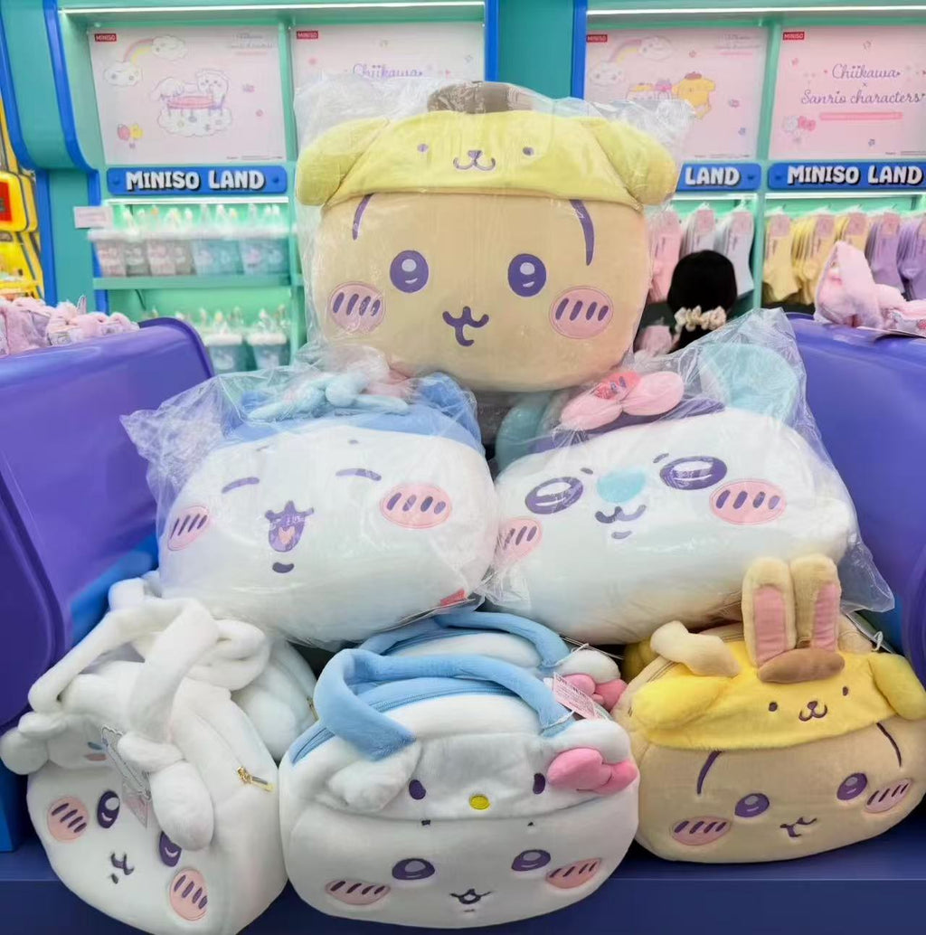 Chiikawa × Sanrio Characters | Plush Tote Bag