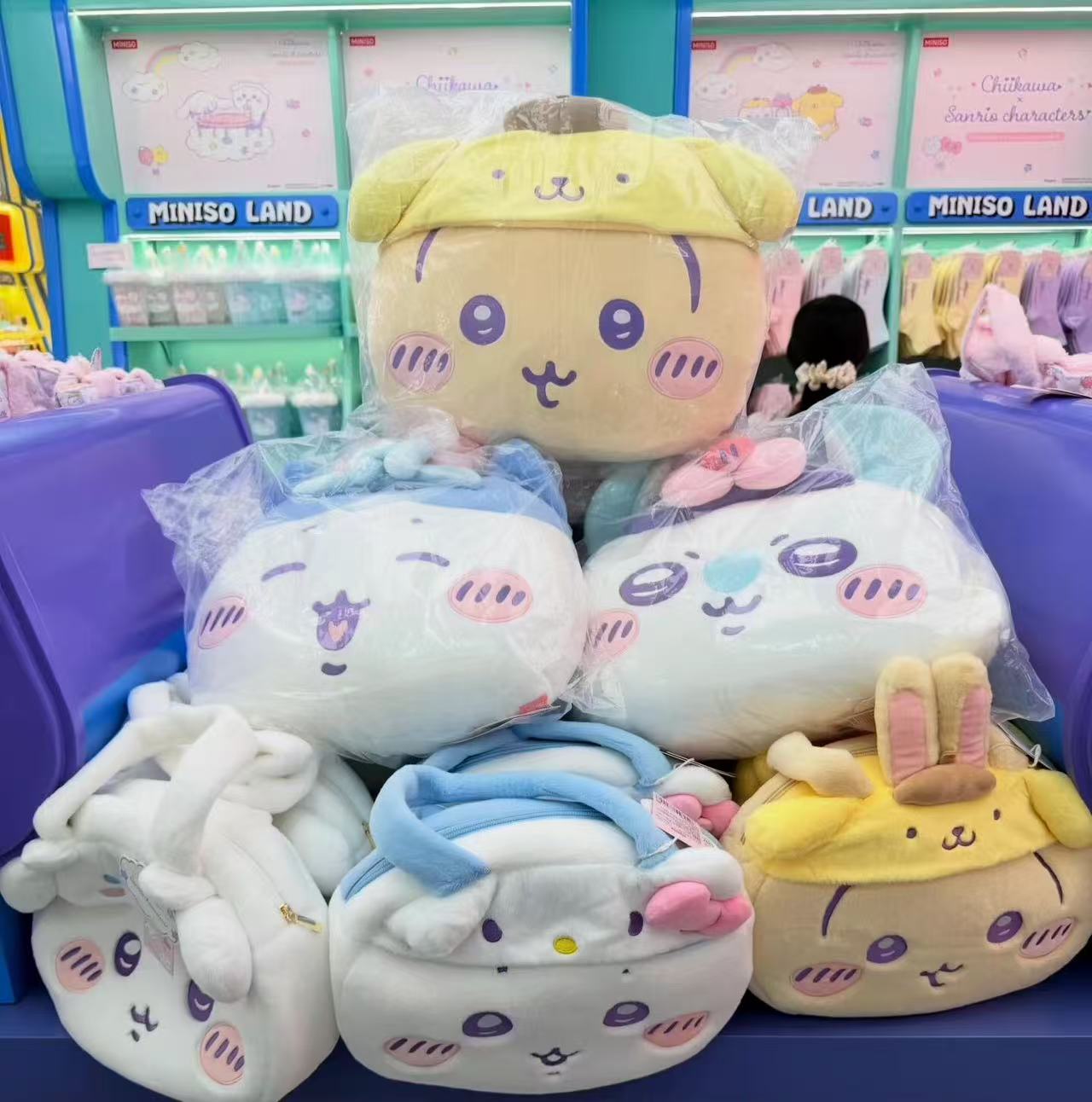 Chiikawa × Sanrio Characters | Plush Tote Bag