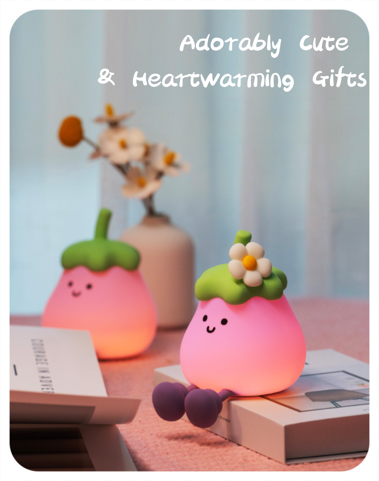 Night Light | Tap Light | Cute Little Eggplant