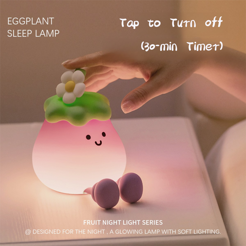 Night Light | Tap Light | Cute Little Eggplant