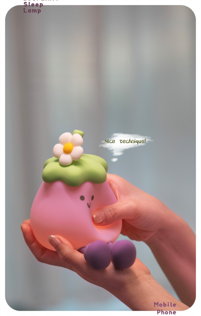 Night Light | Tap Light | Cute Little Eggplant