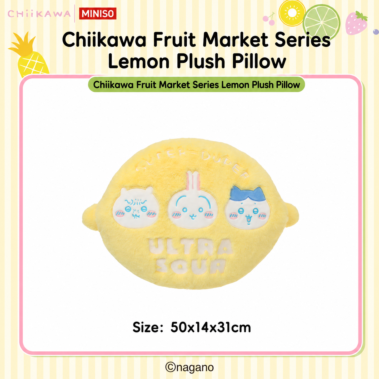 Chiikawa | Fruit Market | Lemon Plush Pillow