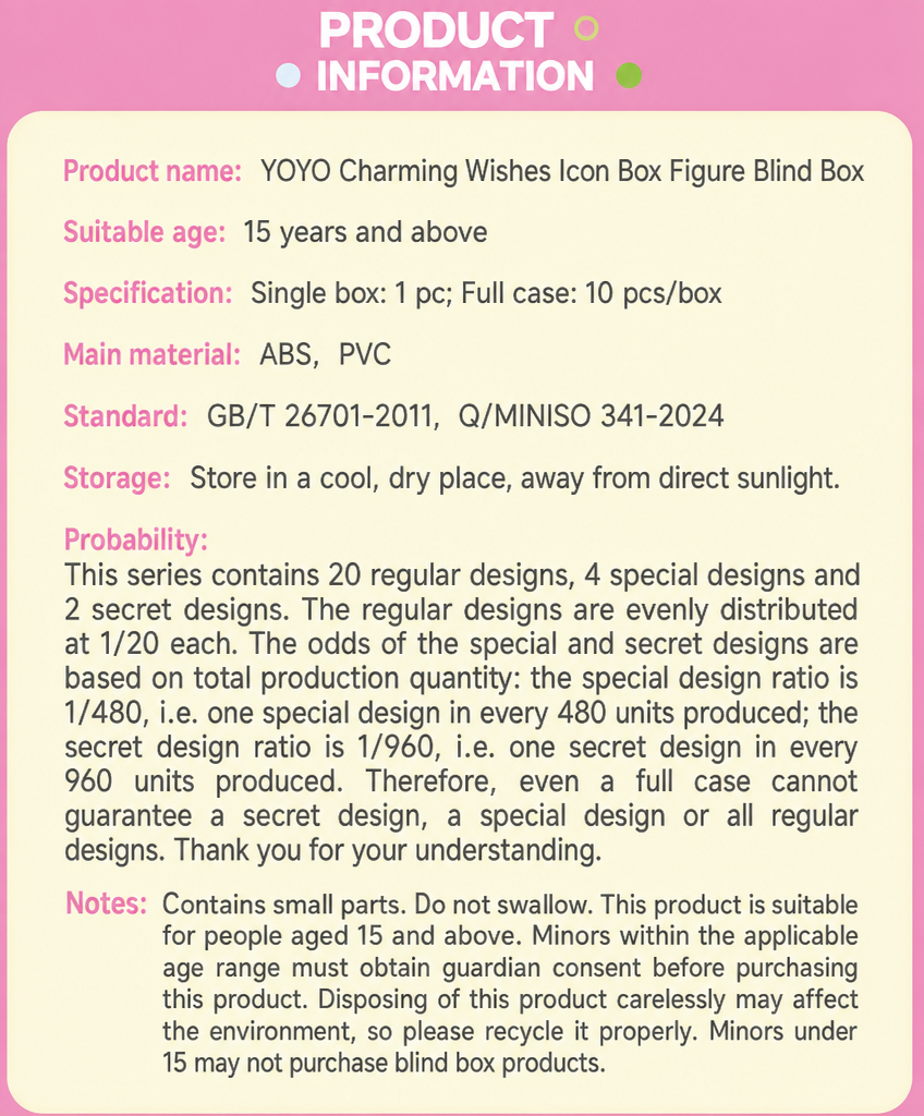 YOYO | Charming Wishes Series | Icon Box Collectible Figure Blind Box