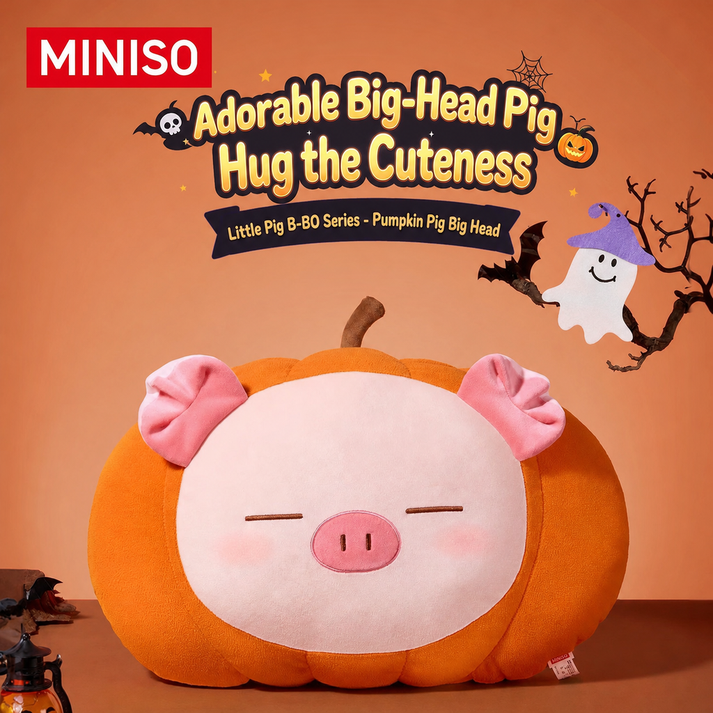 Little Pig B-BO | Halloween Pumpkin Pig Plush Pillow