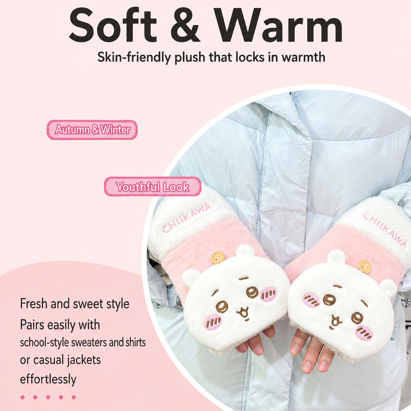 Chiikawa | Plush Mittens / Gloves