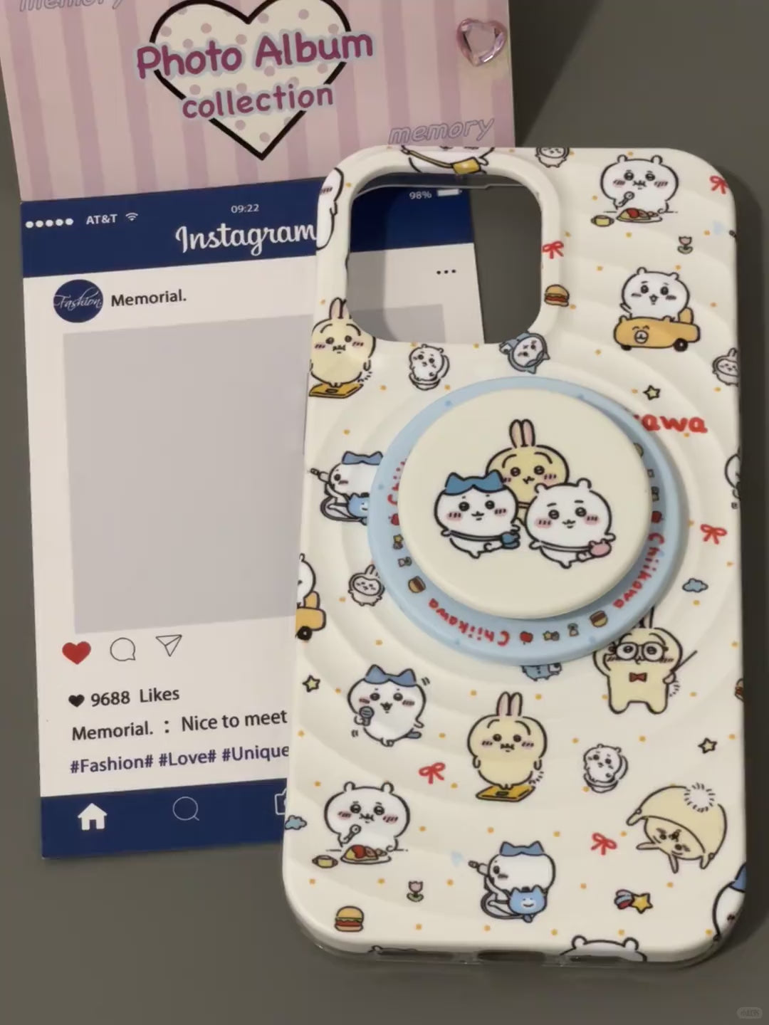 Let's Go Out, Chiikawa! – Wave Motif Phone Case