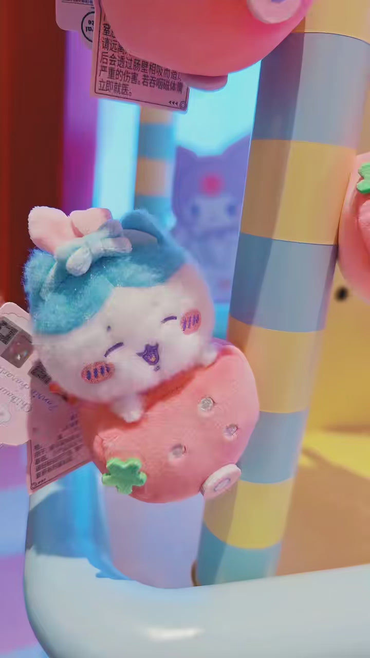Chiikawa × Sanrio Characters | Strawberry Trolley Plush Mascot / Charm