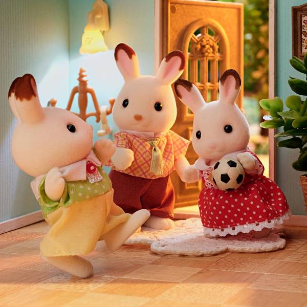 Sylvanian Families | Chocolate Rabbit Family | Plush Toy Set