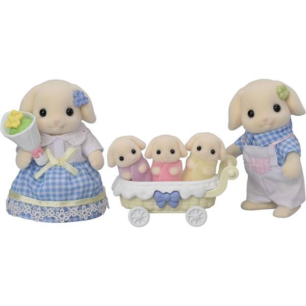 Sylvanian Families | Flora Rabbit Family | Plush Toy Set